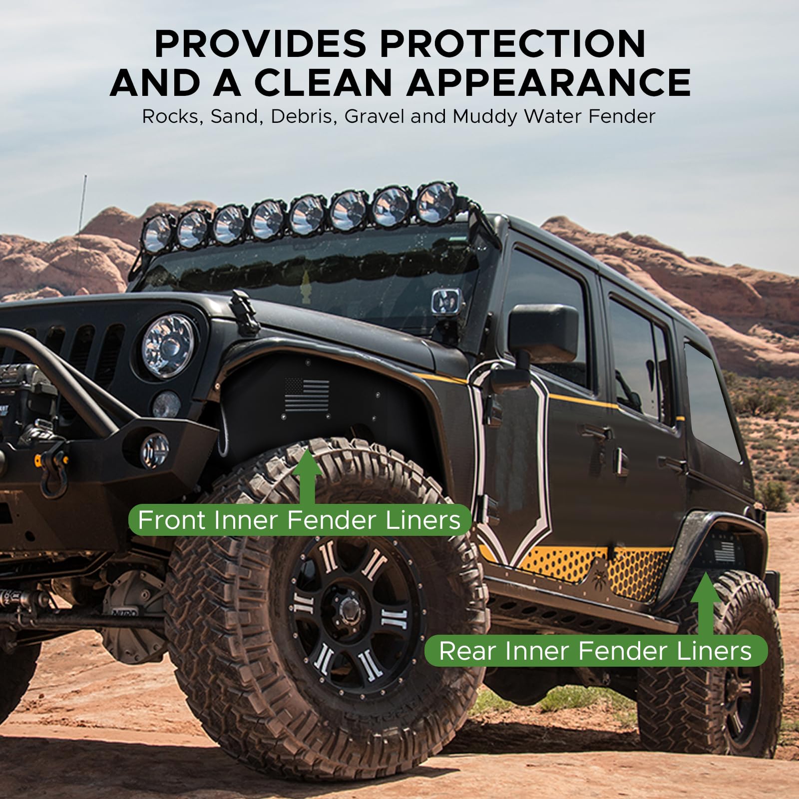 Amazon | PARTREE フロント&リアインナーフェンダーライナー ジープ